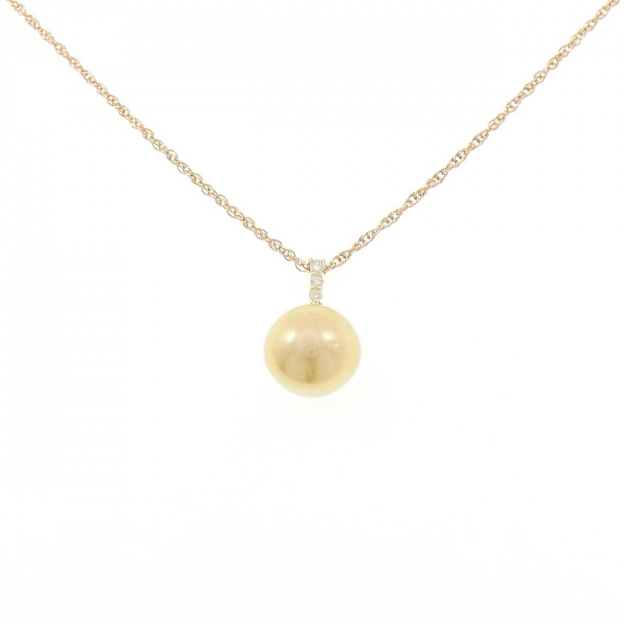 K18YG 白蝶パール ネックレス 10.5mm