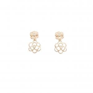 K18PG/750PG フラワー ダイヤモンド ピアス 0.04CT