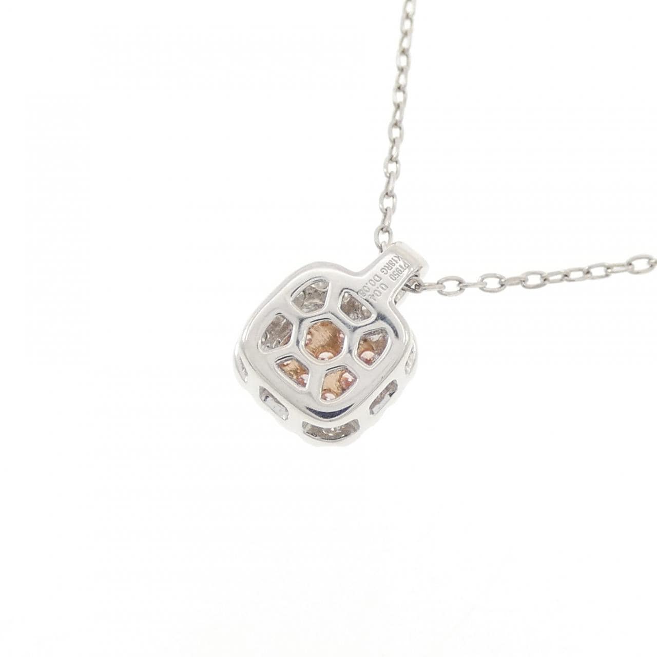PT950/K18PG ピンクダイヤモンド ネックレス 0.04CT