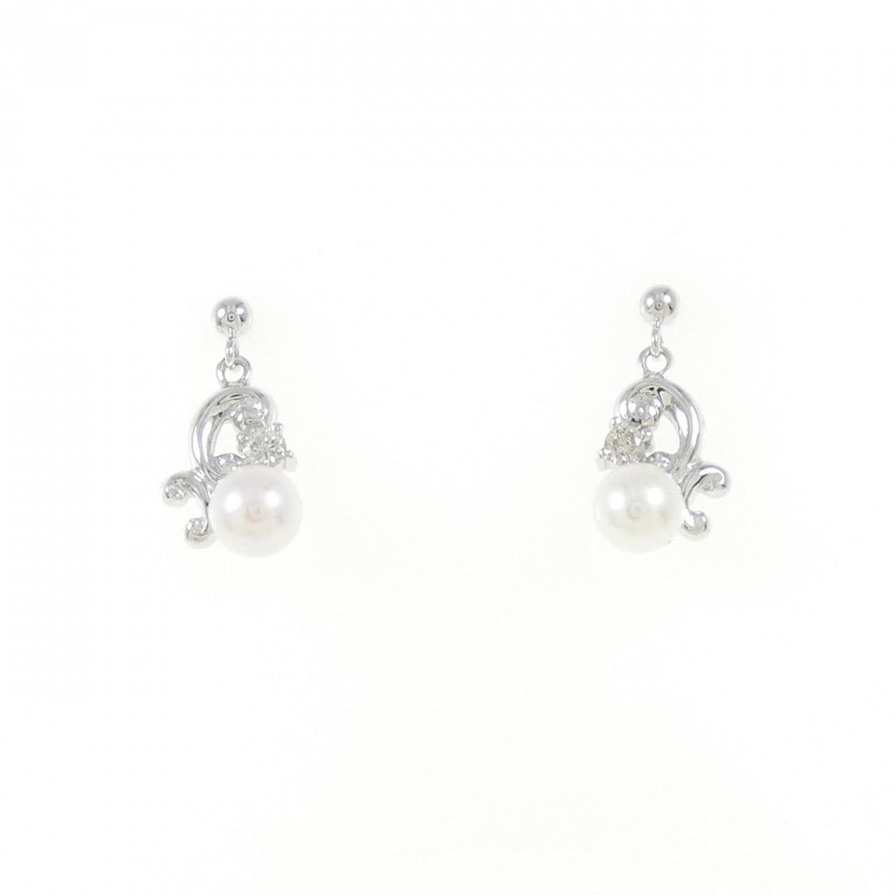 K18WG Akoya pearl earrings 4.2mm