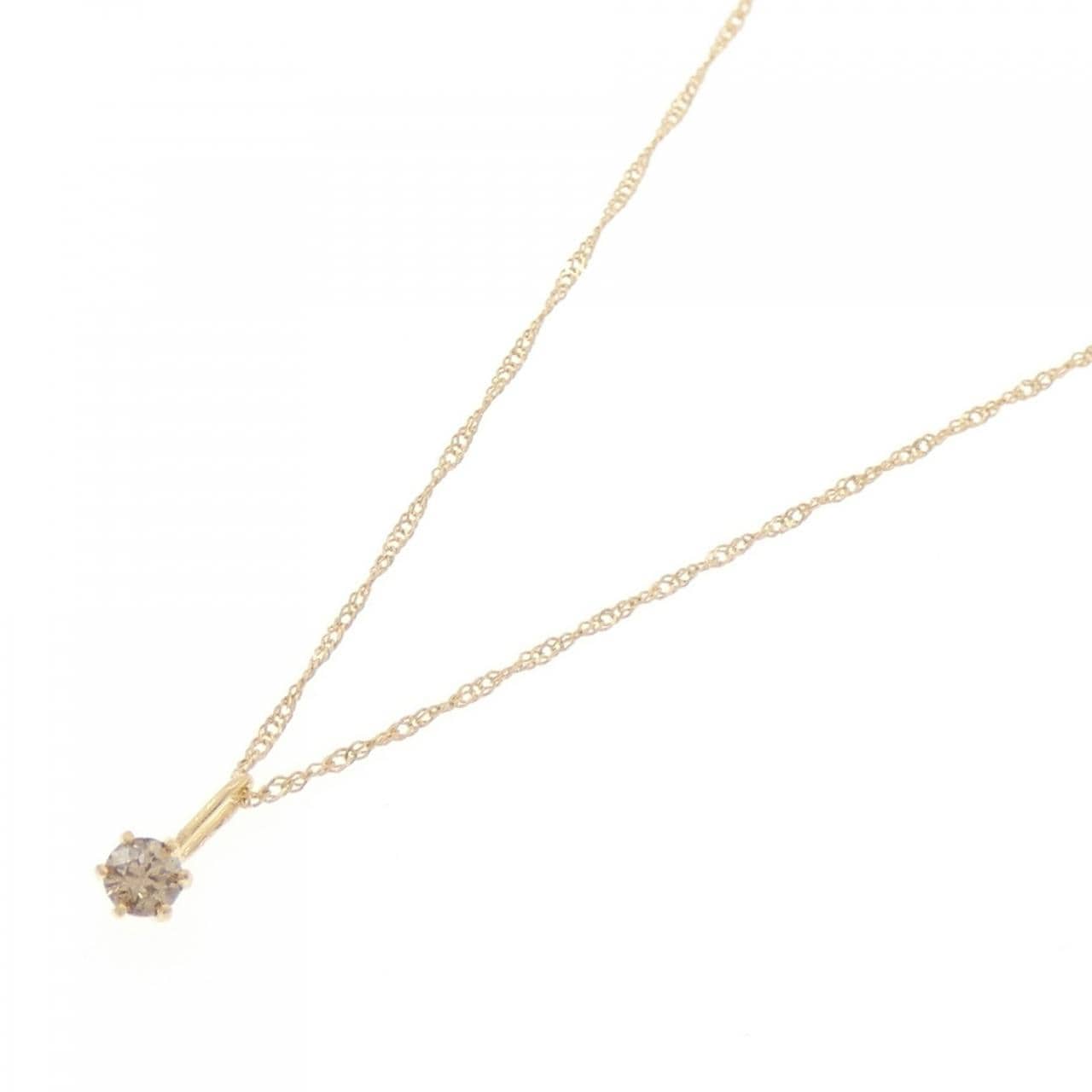 K18YG ソリティア ダイヤモンド ネックレス 0.1CT