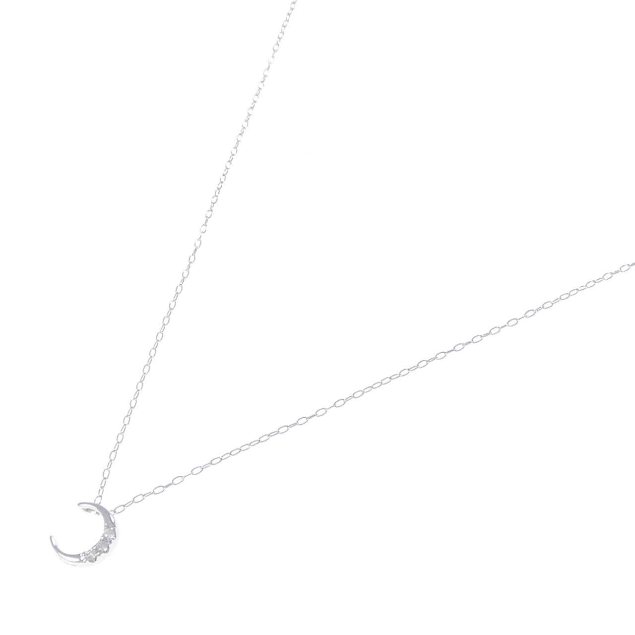 K10WG ムーン ダイヤモンド ネックレス 0.02CT