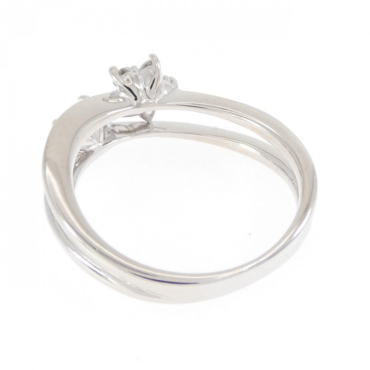 K18WG フラワー ピンクダイヤモンド リング 0.03CT