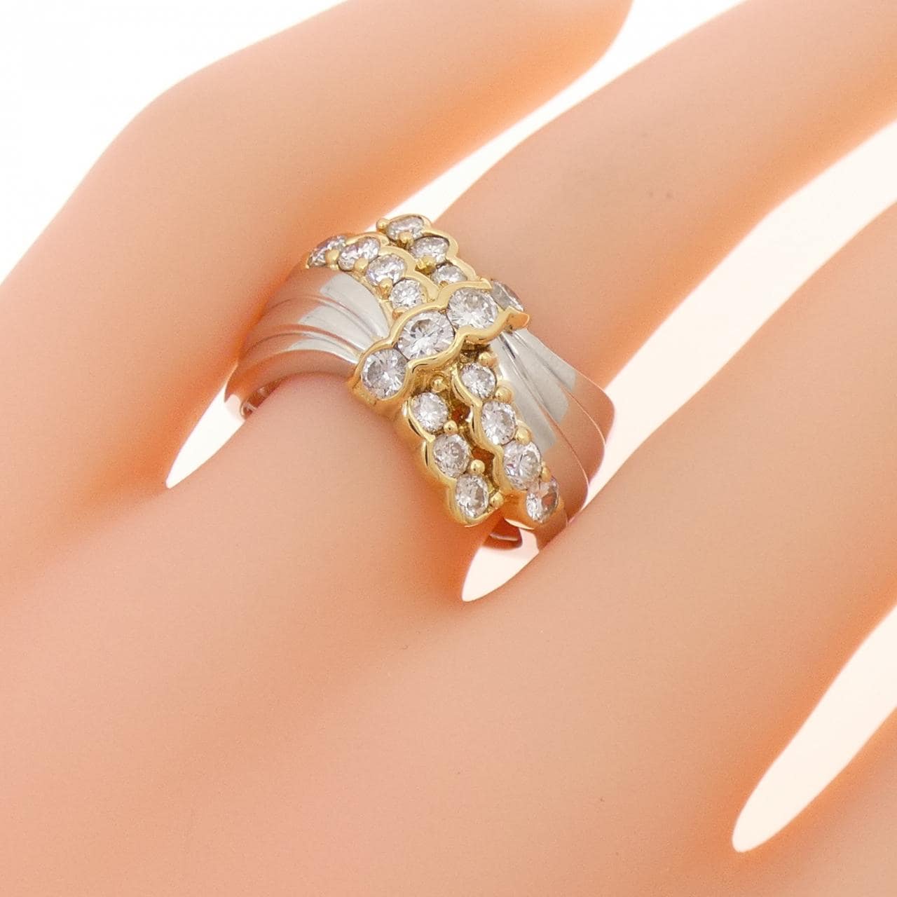 PT900/K18YG ダイヤモンド リング 1.00CT