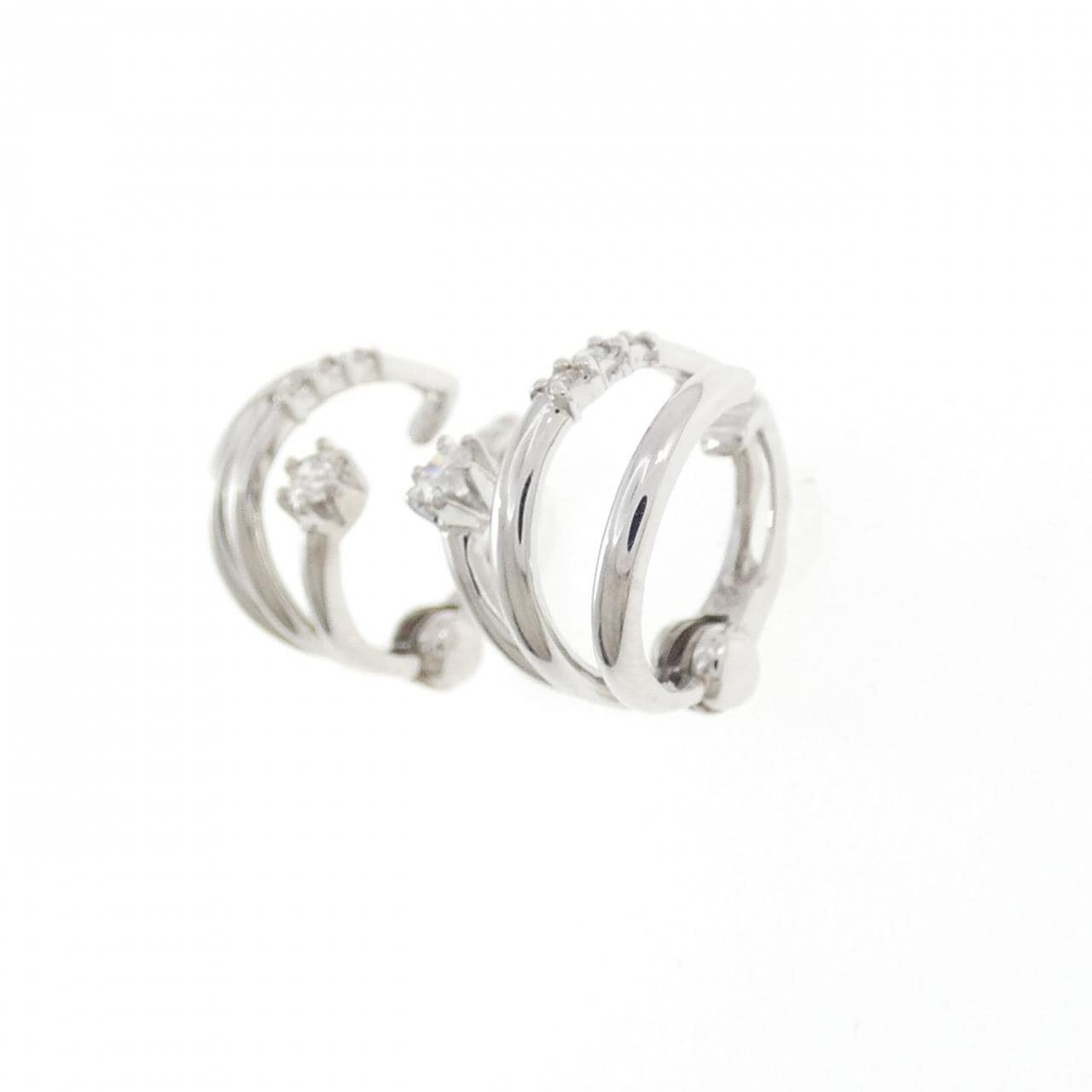 K10WG ダイヤモンド イヤリング 0.16CT