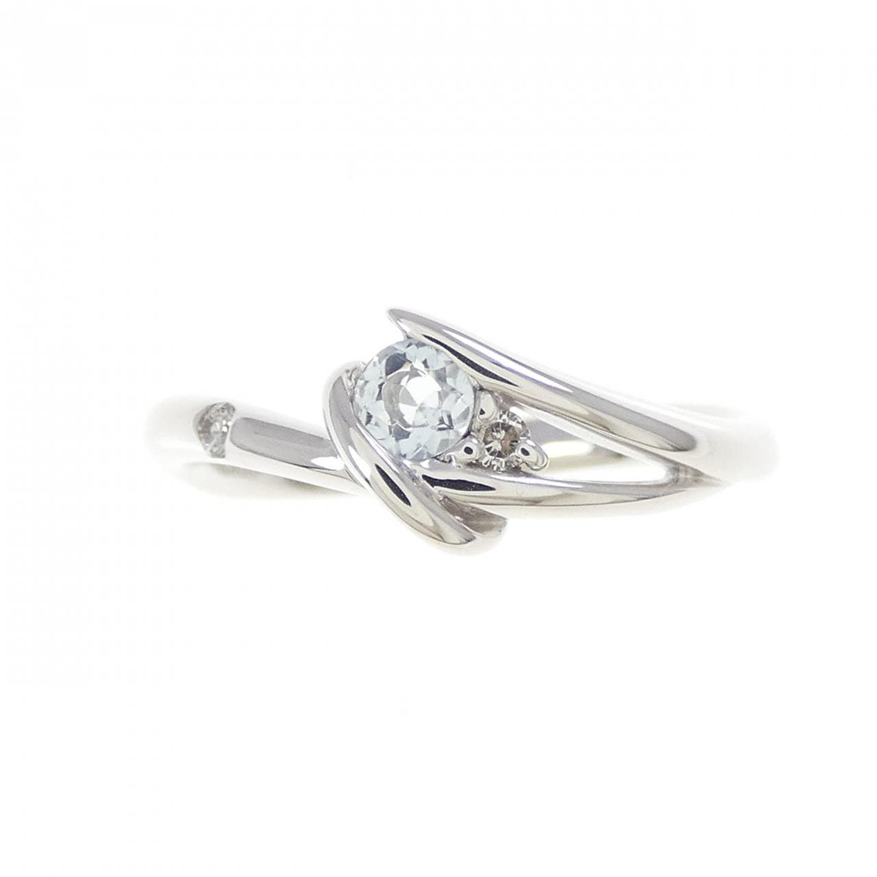 K18WG アクアマリン リング