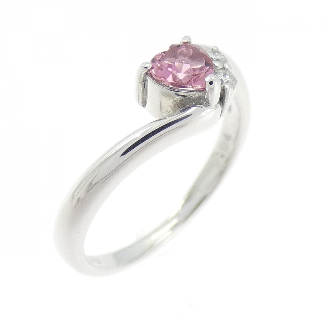 K18WG ハート トルマリン リング