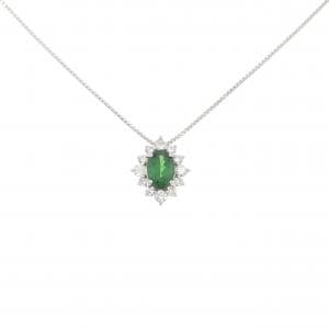 PT950/PT850 グリーンガーネット ネックレス 0.50CT