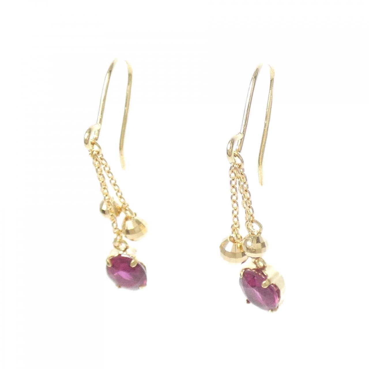K18YG ルビー ピアス 0.70CT