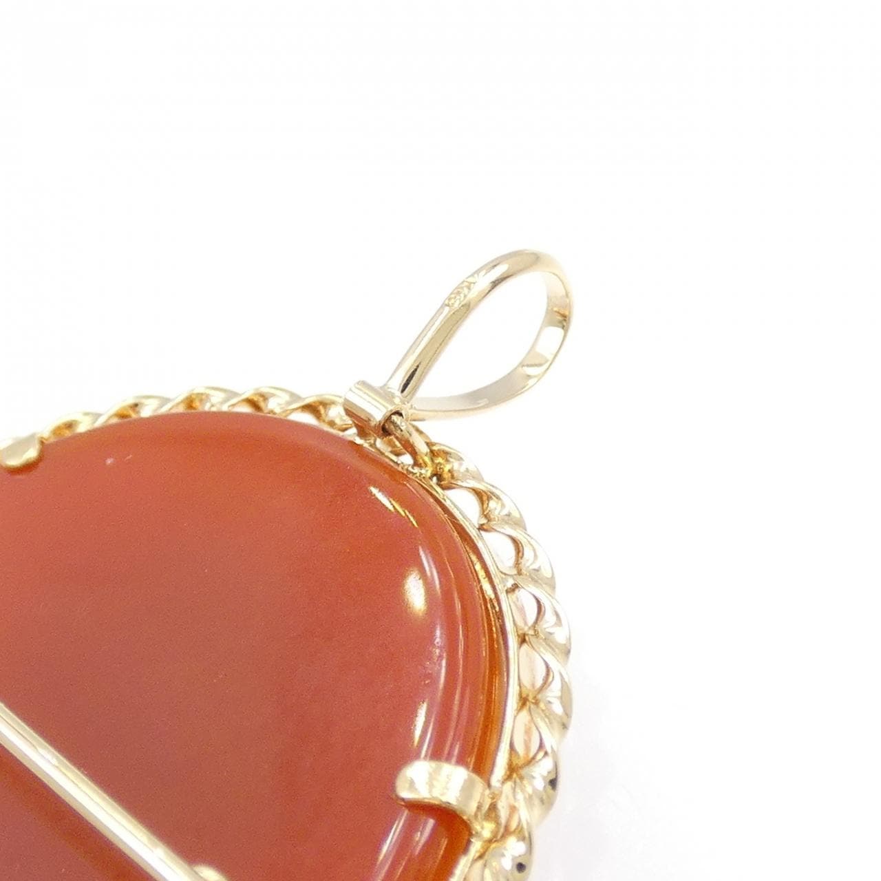 K18YG agate cameo brooch