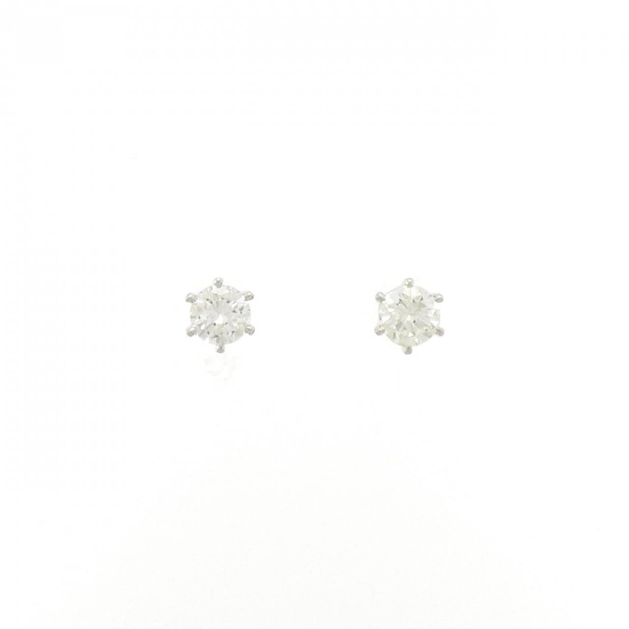 PT900 ソリティア ダイヤモンド ピアス 0.70CT