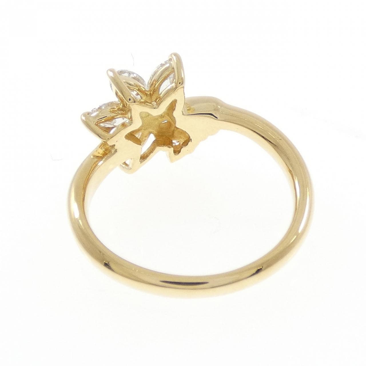 K18YG フラワー ダイヤモンド リング 0.72CT