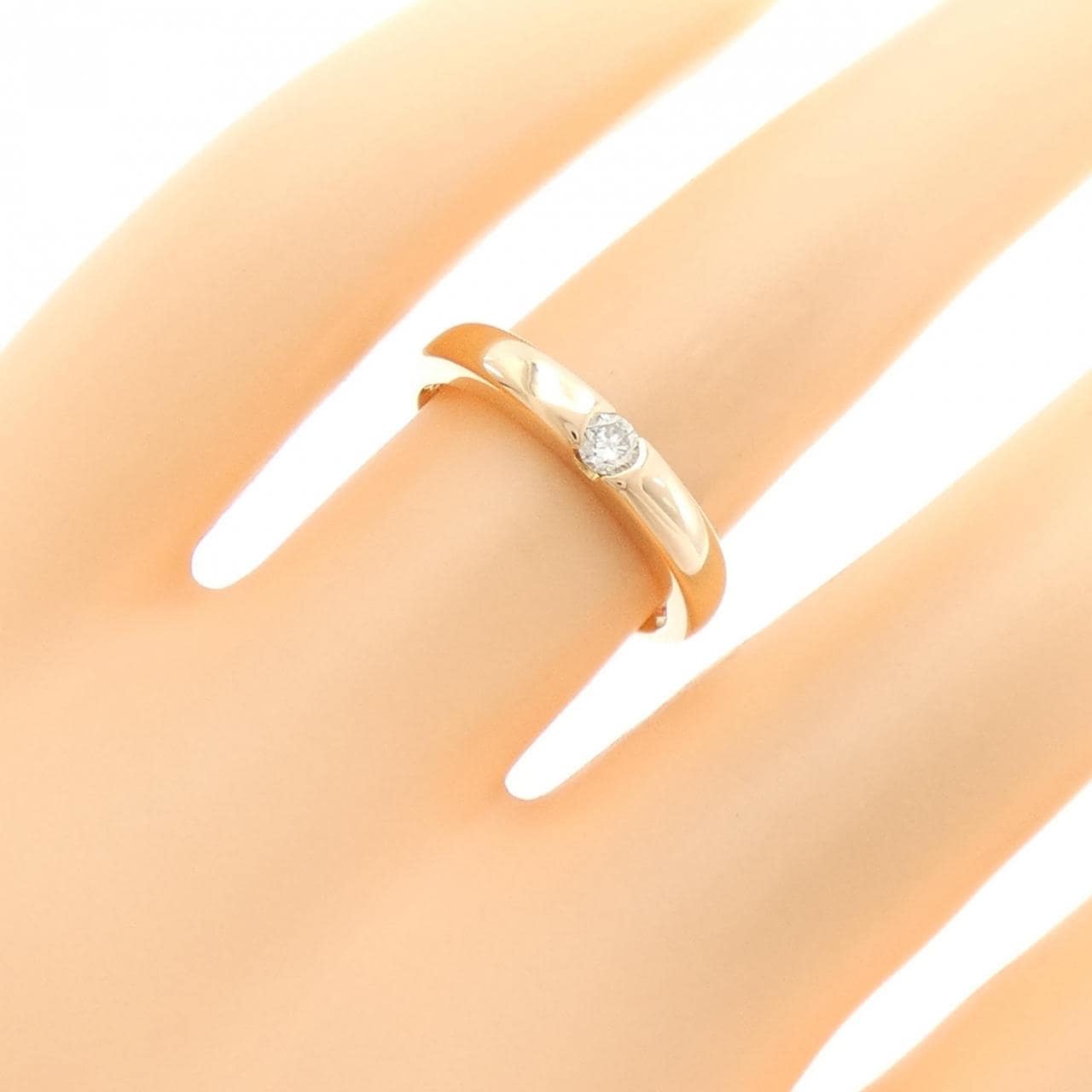 K18PG单钻钻石戒指 0.09CT