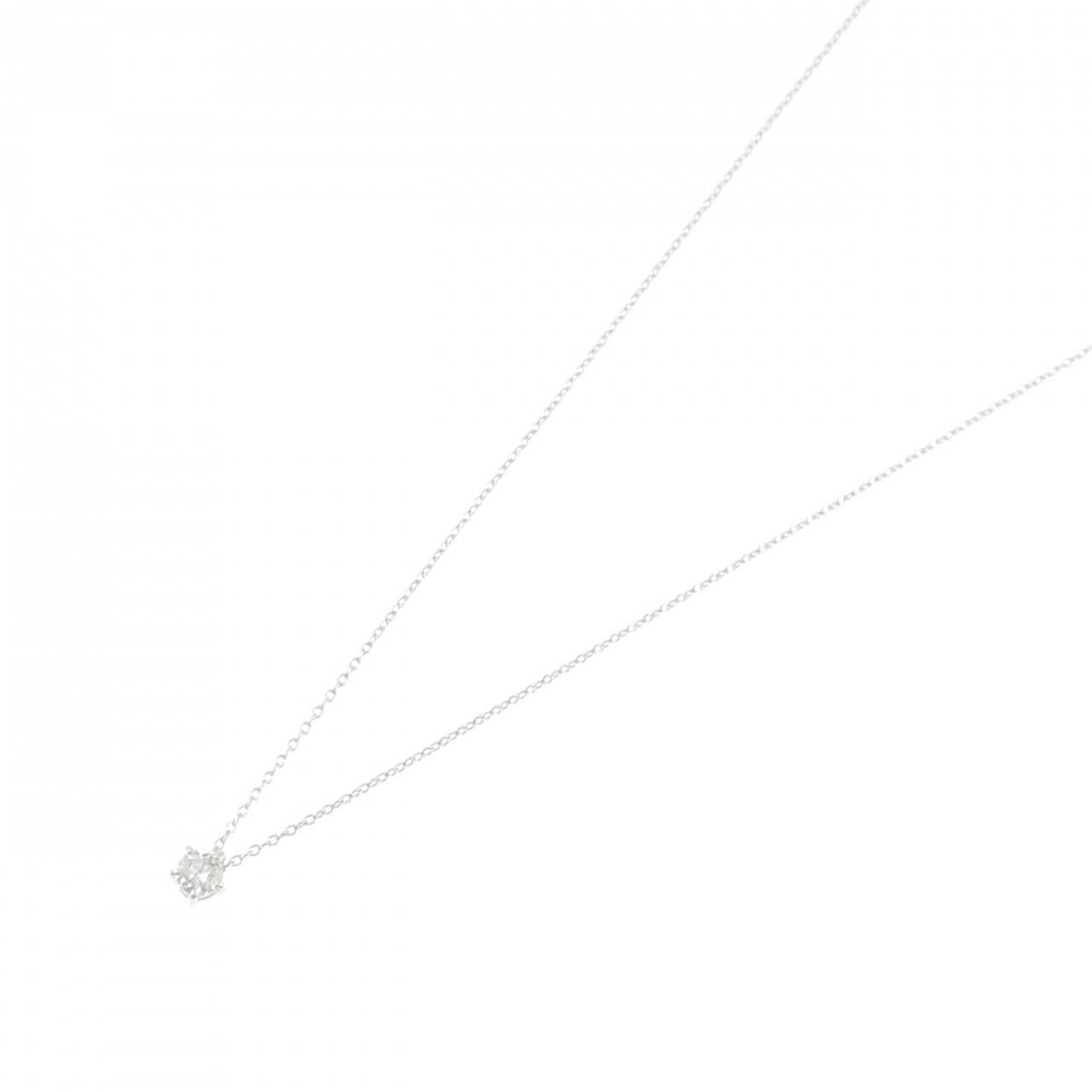 K18WG ソリティア ダイヤモンド ネックレス 0.19CT