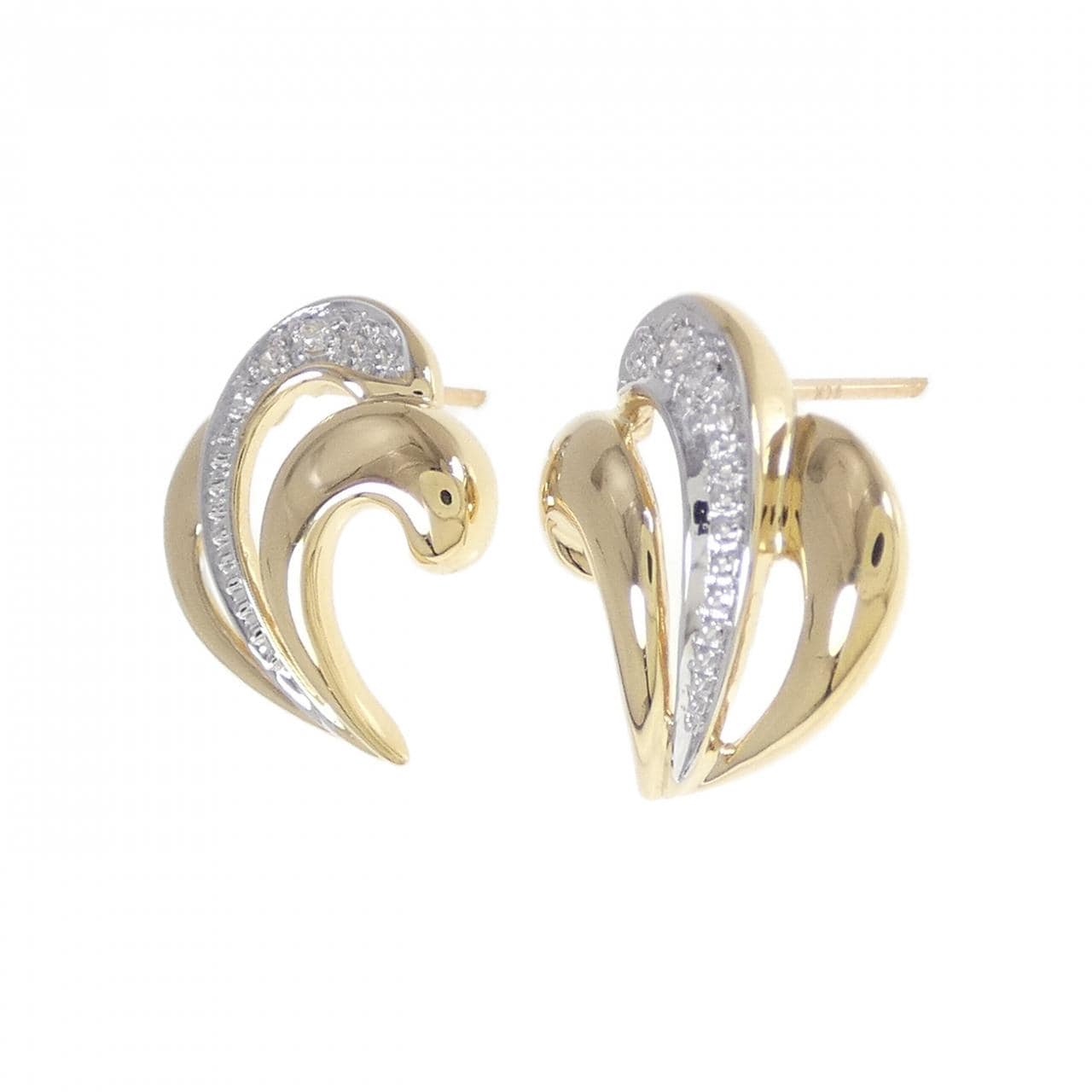 K18YG/K18WG/18K ダイヤモンド ピアス