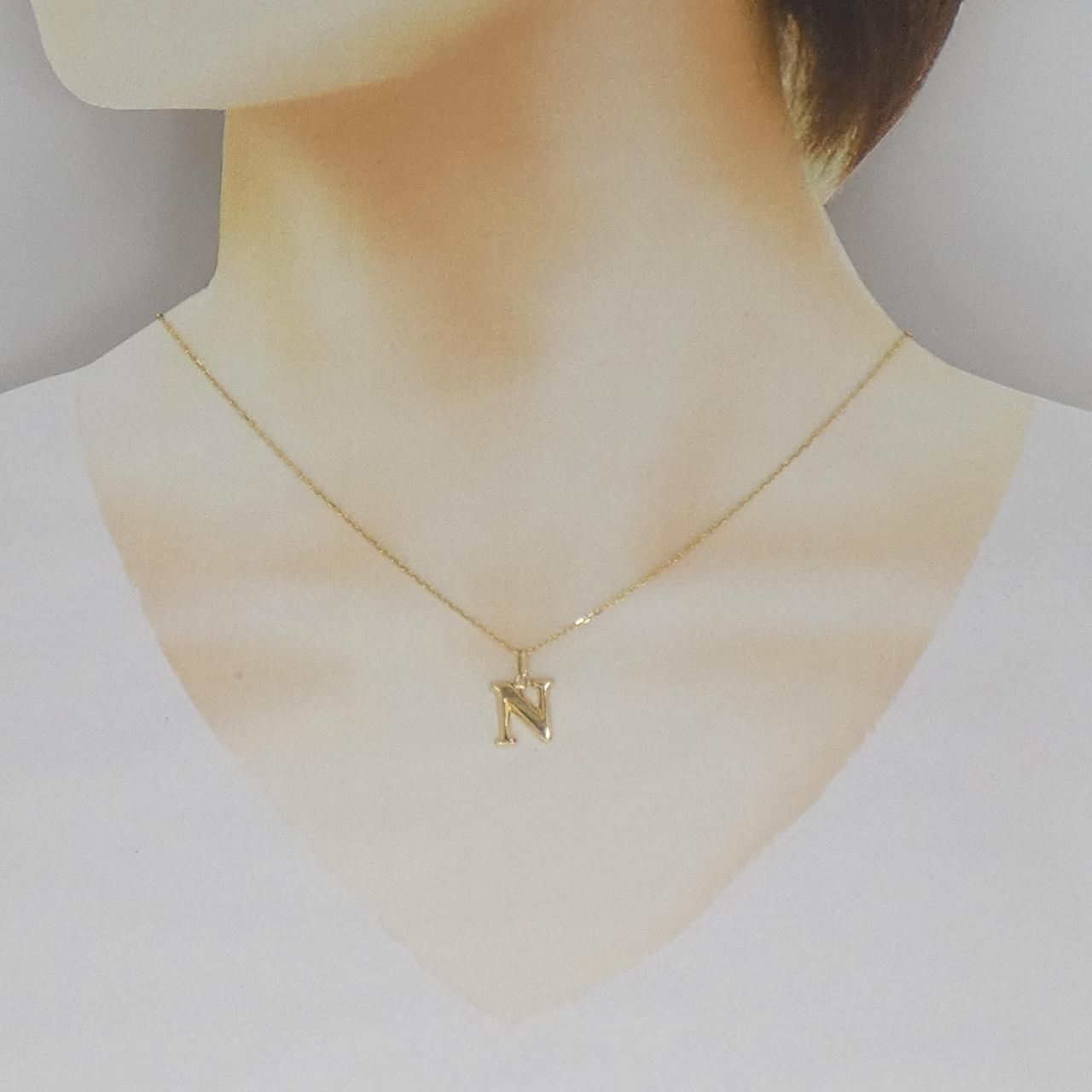 K18YG イニシャルN ネックレス