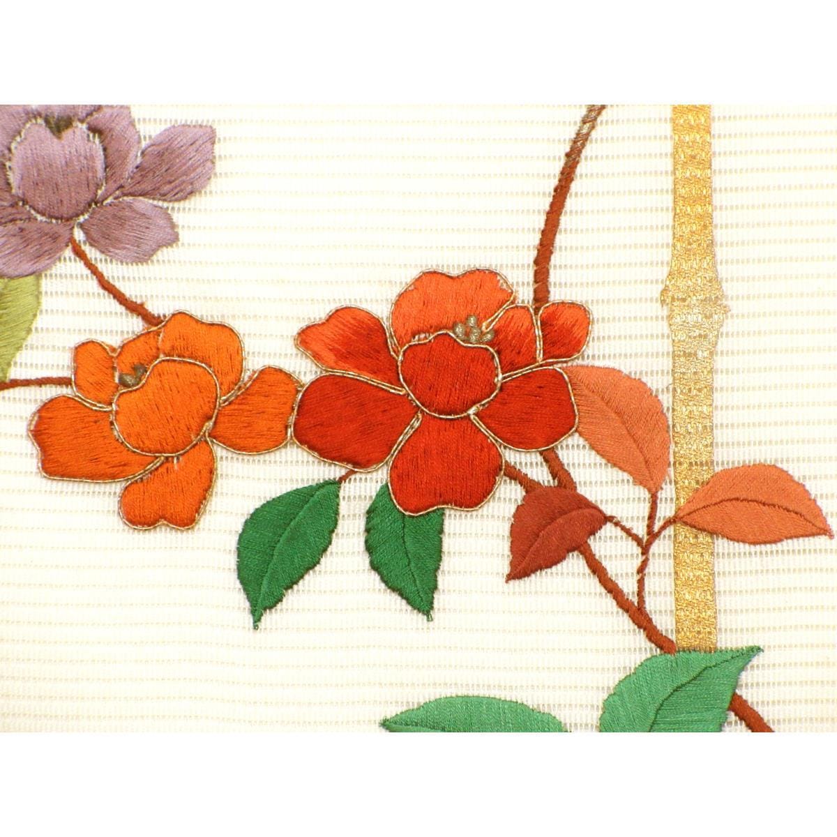 夏名古屋帯　絽織　刺繍加工