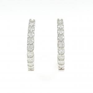 PT900 ダイヤモンド フープ ピアス 1.00CT