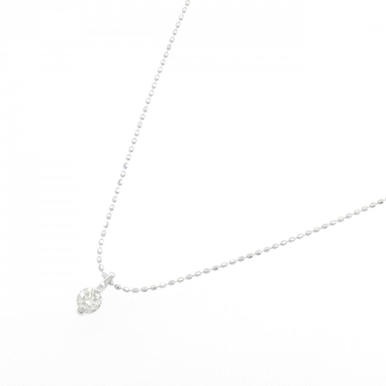 K18WG单钻鑽石項鍊 0.18 克拉