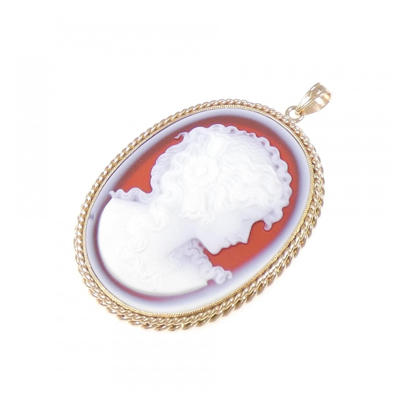 K18PG メノウカメオ ペンダント
