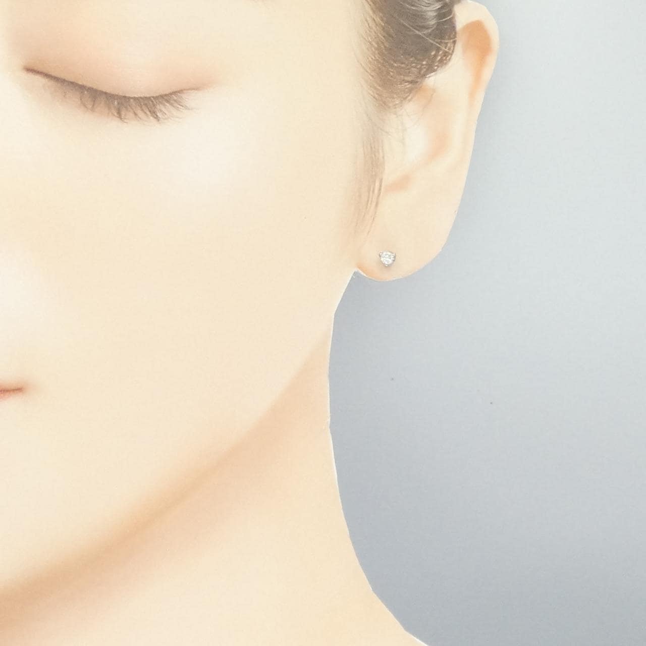 PT950/PT900 ダイヤモンド ピアス 0.08CT 片耳