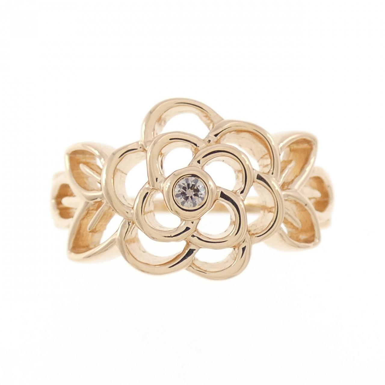K18PG flower Diamond ring 0.02CT