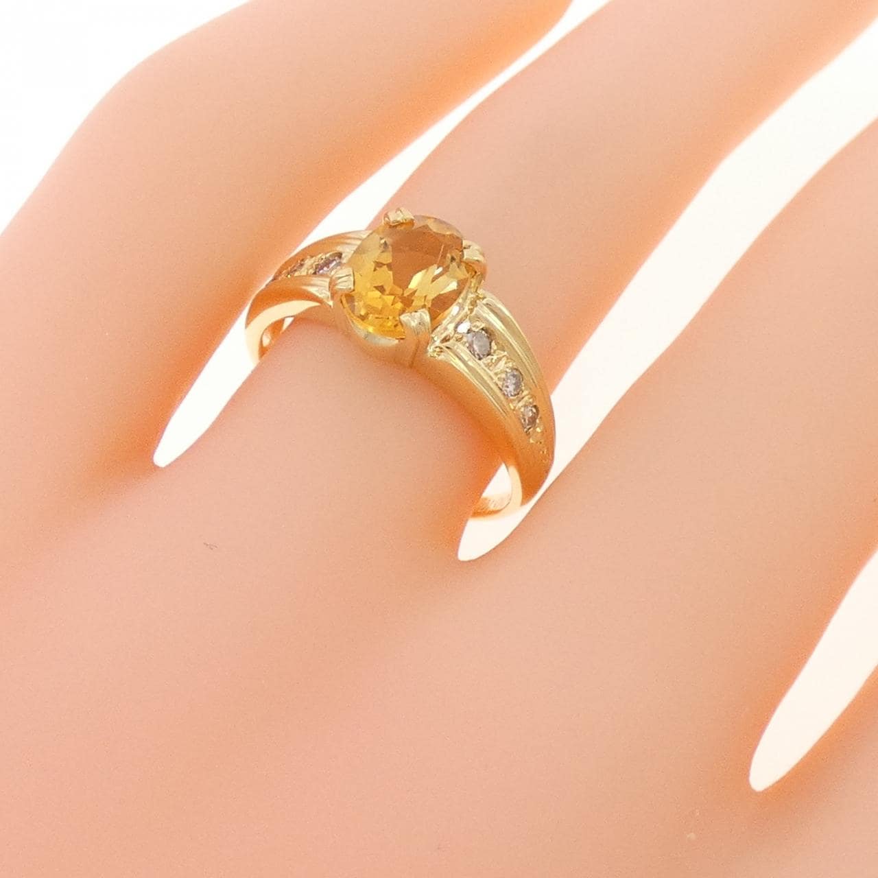K18YG シトリン リング 1.13CT