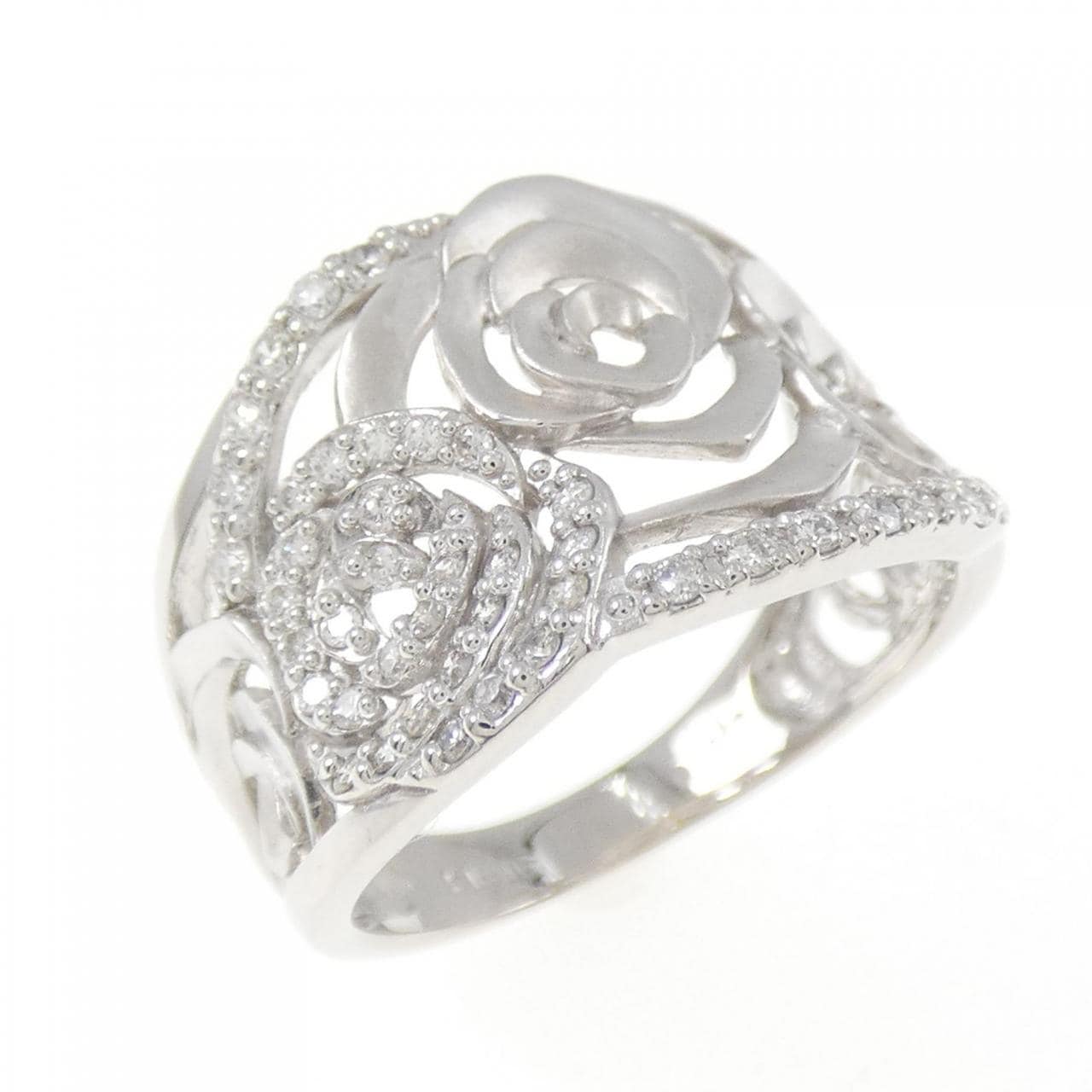 K18WG ローズ ダイヤモンド リング 0.32CT