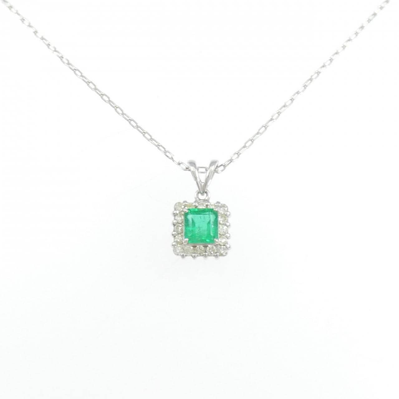 K18WG エメラルド ネックレス 0.45CT