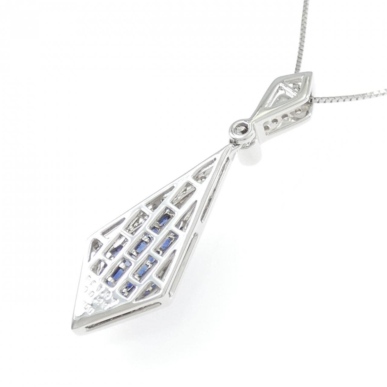 750WG/K18WG サファイヤ ネックレス 1.97CT