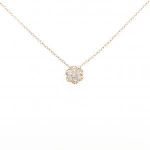 K10PG フラワー ダイヤモンド ネックレス 0.16CT