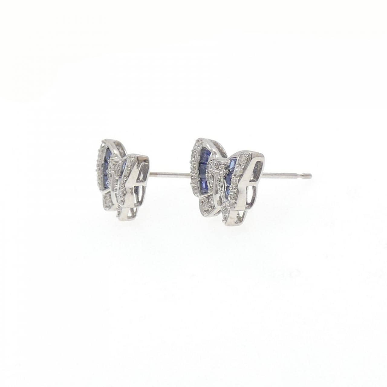 K18WG Butterfly Sapphire Earrings