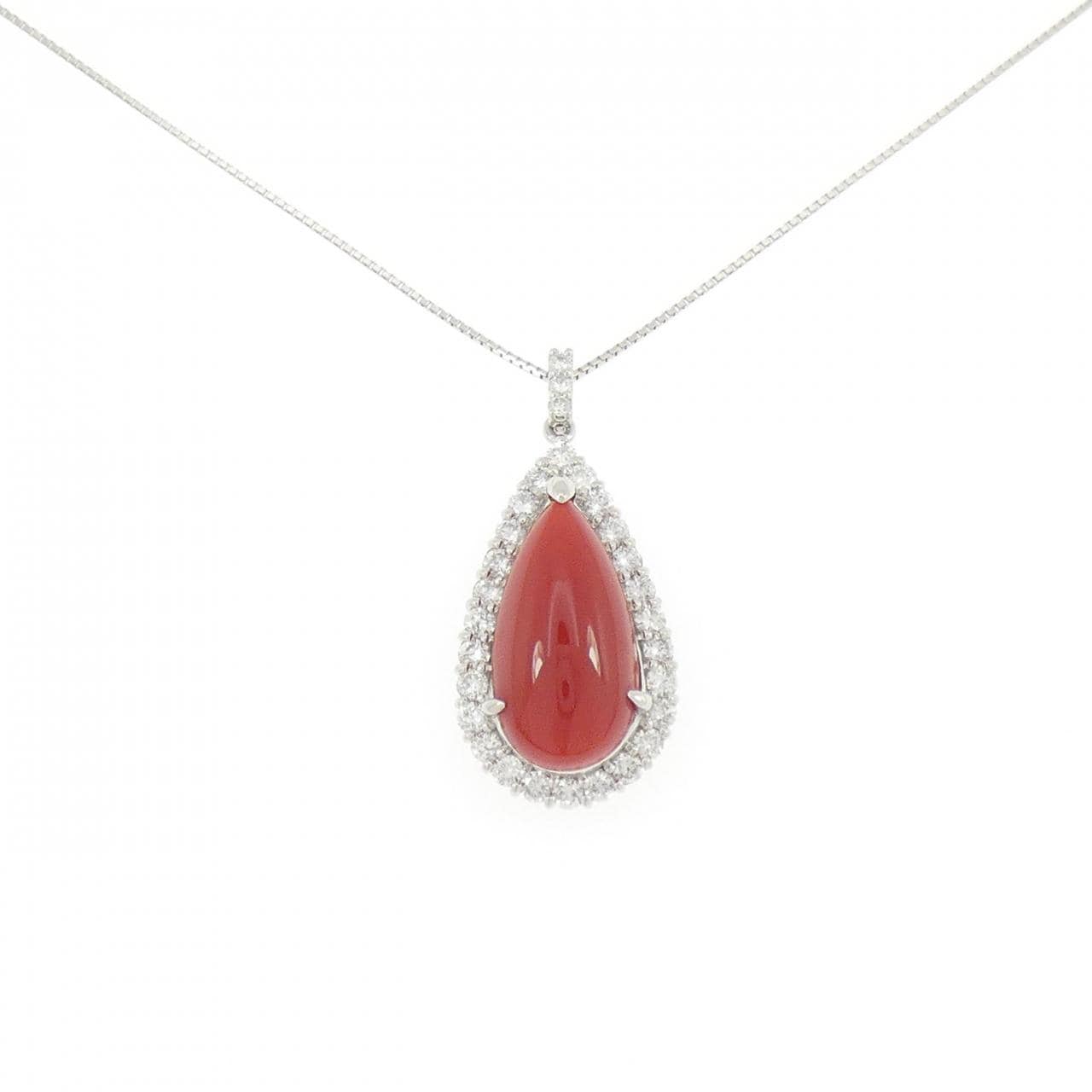 PT900/PT850 サンゴ ネックレス 9.78CT