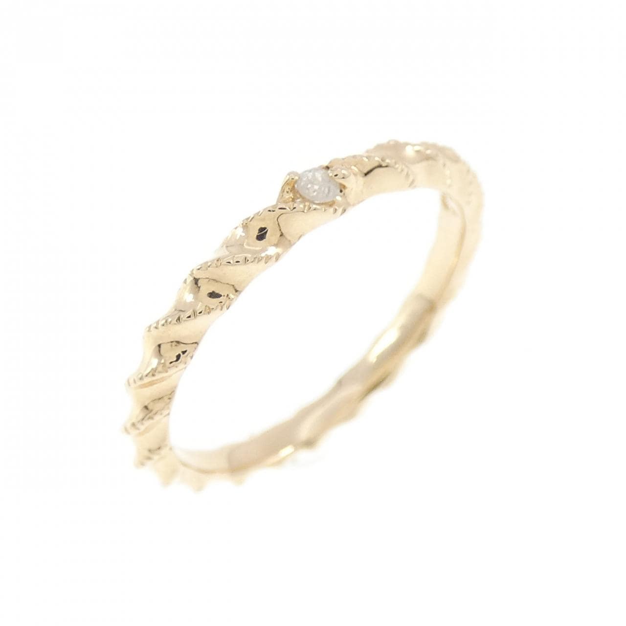 アガット ダイヤモンド ピンキーリング 0.01CT