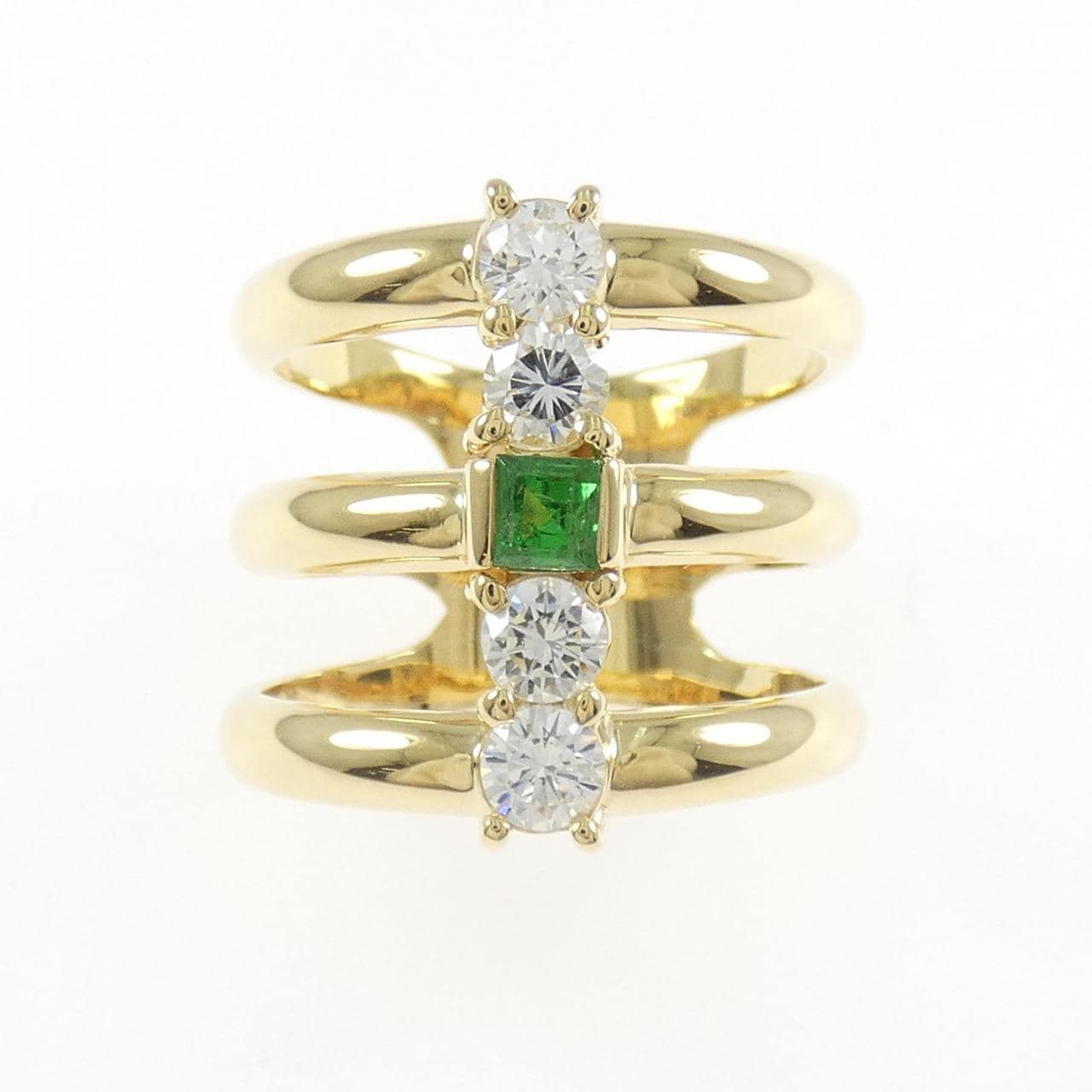 K18YG グリーンガーネット リング 0.27CT