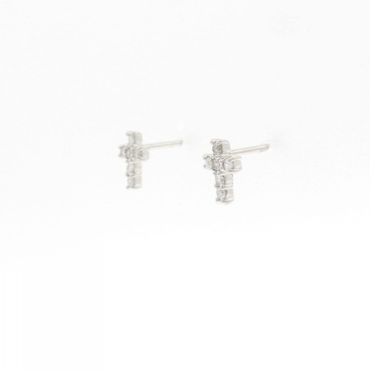 PT/PT900 Cross Diamond Earrings 0.12CT