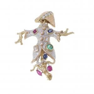 カッツァニーガ カラーストーン ブローチ