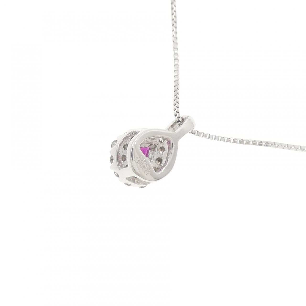 K18WG ルビー ネックレス 0.14CT
