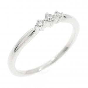 K18WG スリーストーン ダイヤモンド リング 0.05CT