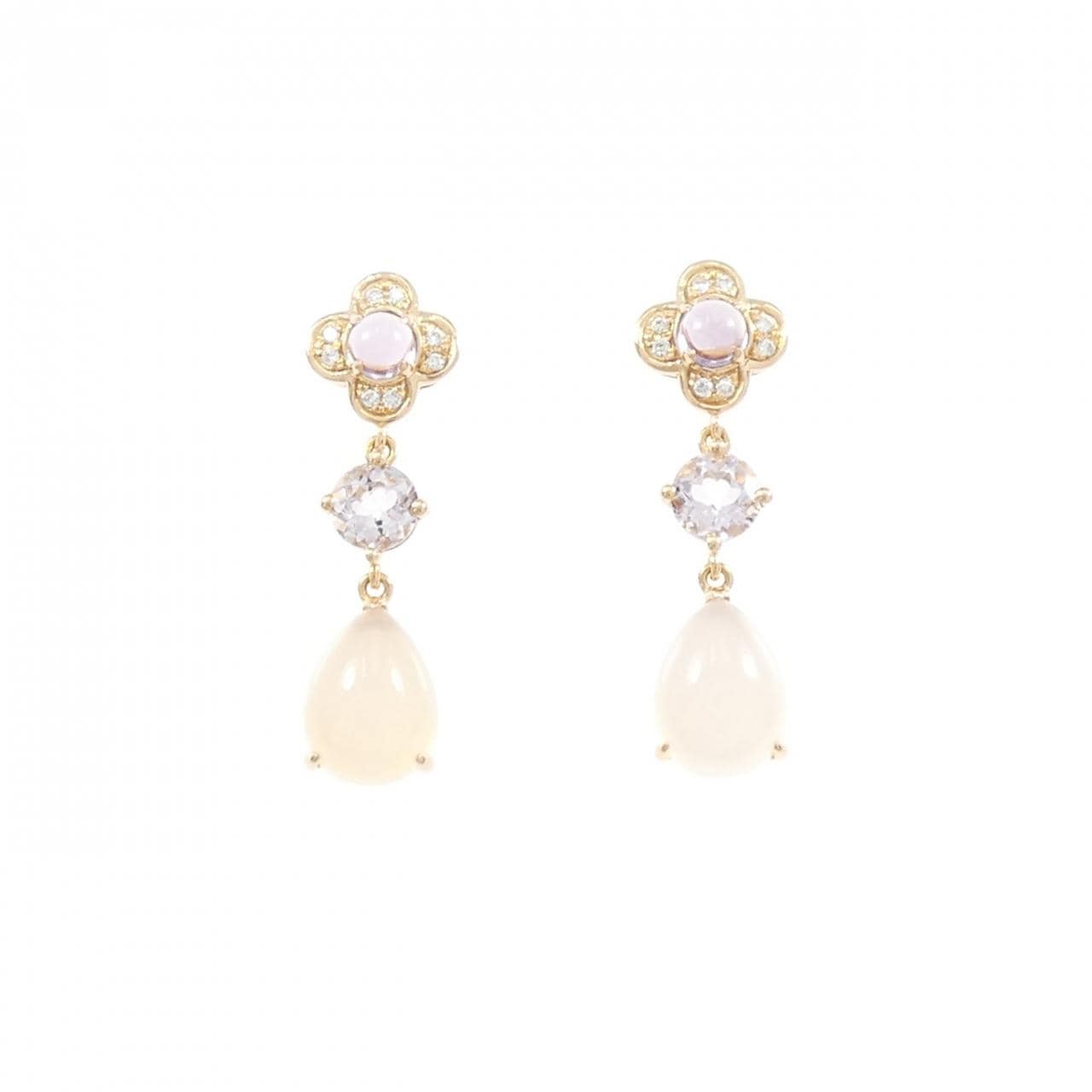 ポンテヴェキオ フラワー カラーストーン ピアス