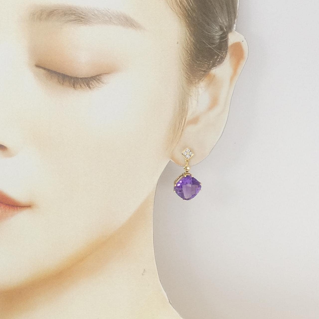 750YG/K18YG アメジスト ピアス