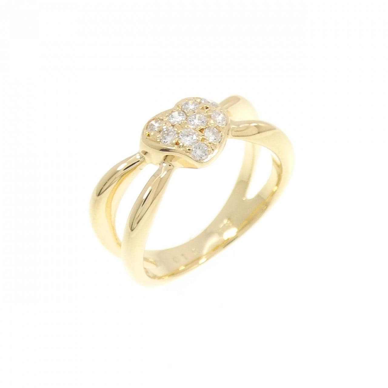 K18YG ハート ダイヤモンド ピンキー リング 0.10CT