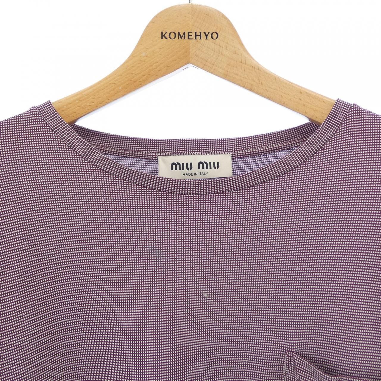 ミュウミュウ MIU MIU ジャガードジャージーTシャツ MJLA47 SOOO 19J4 トップス