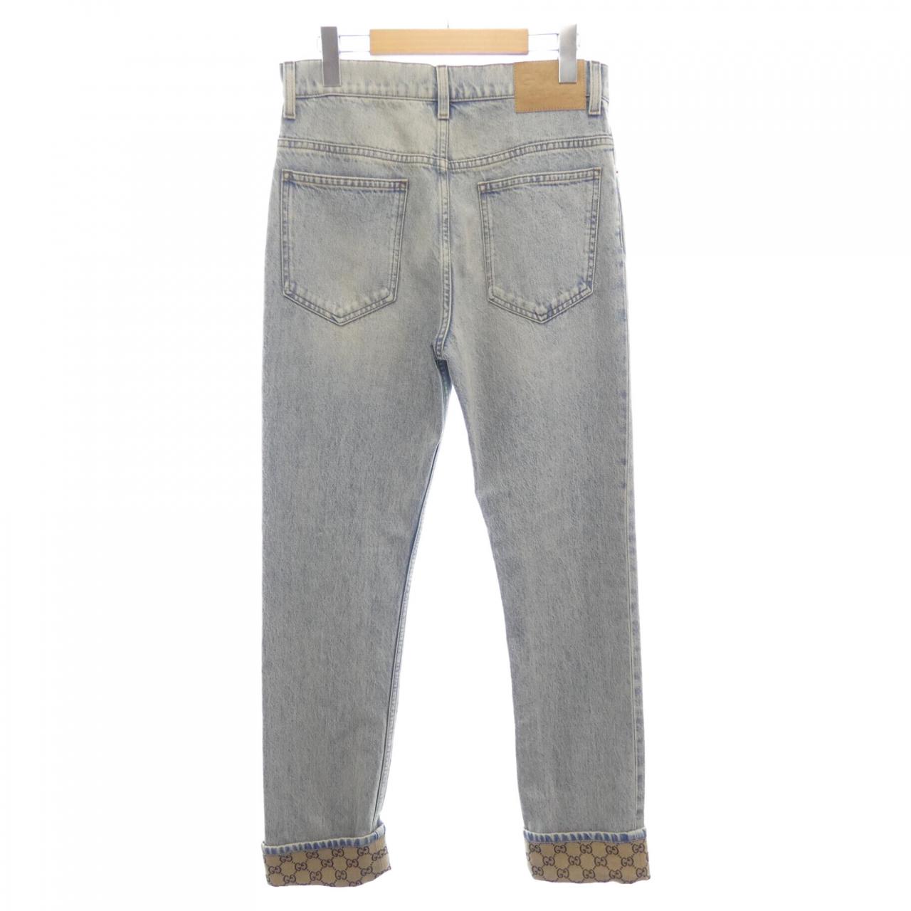 グッチ GUCCI GGターンアップウォッシュドデニムパンツ　GGパターン 774078 XDCTN ジーンズ