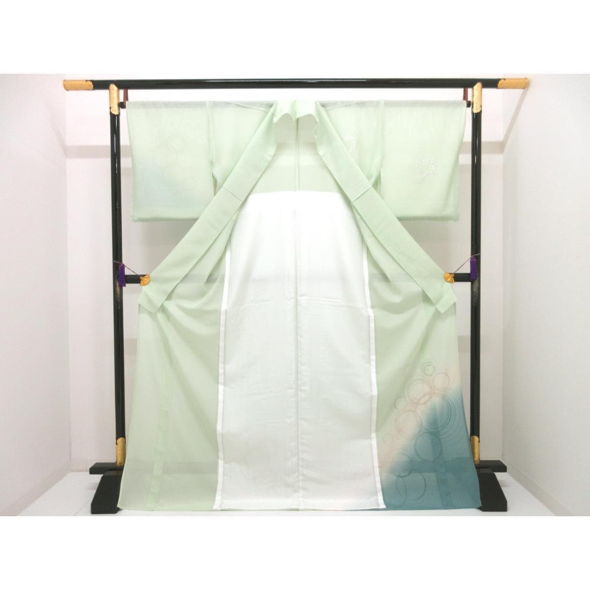 【未使用品】単衣　駒絽訪問着　金糸友禅ボカシ染