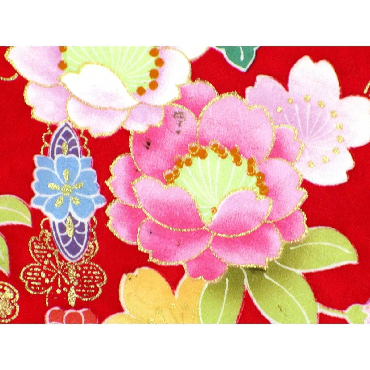 振袖　友禅金彩加工　刺繍入りボカシ染