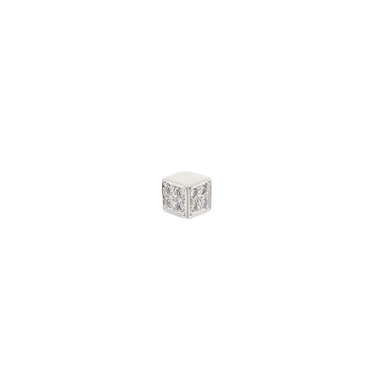 K14WG ダイヤモンド ピアス 0.05CT 片耳
