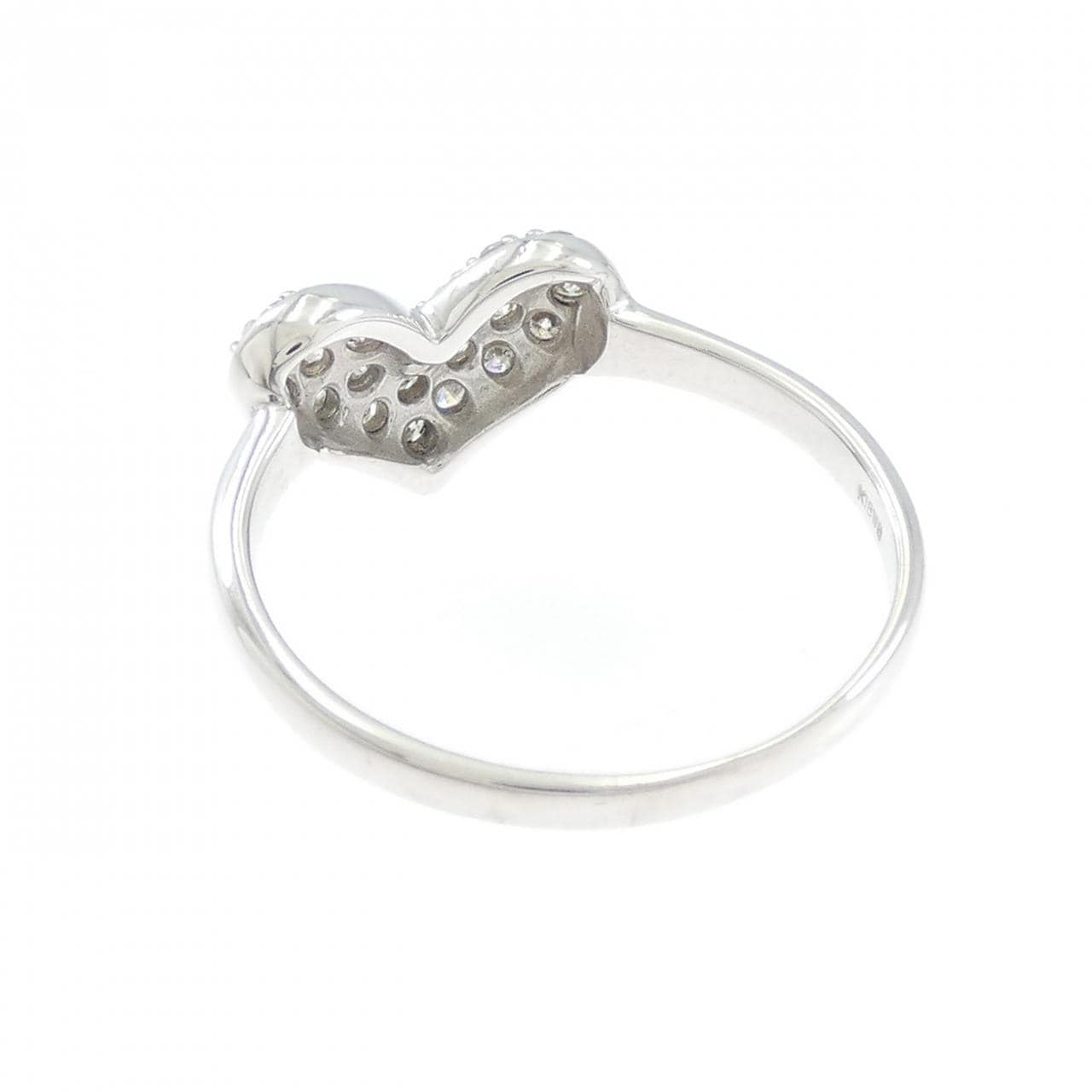 K18WG ハート ダイヤモンド リング 0.30CT