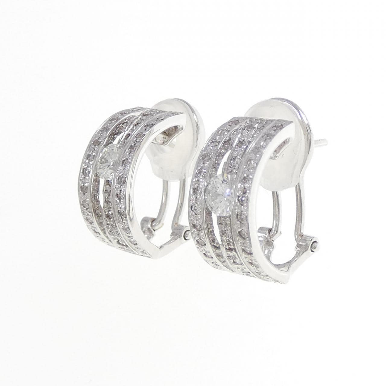 K18WG Diamond Earrings 0.86CT