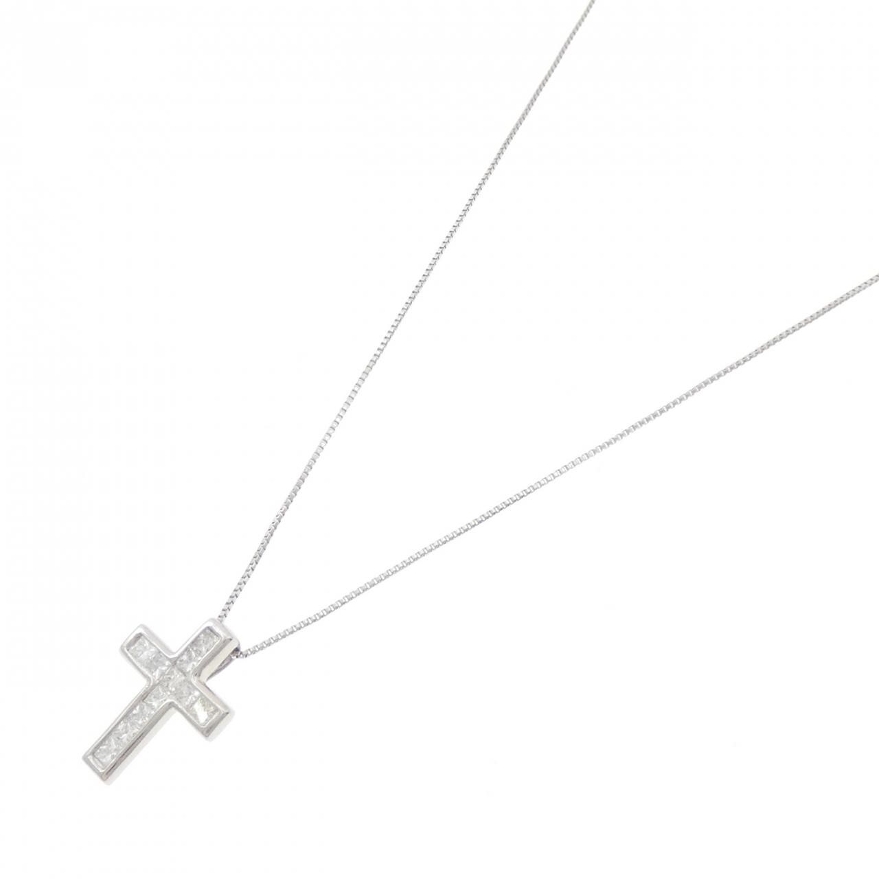 PT900/PT850 クロス ダイヤモンド ネックレス 0.30CT